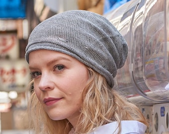Productos ecológicos, gorro holgado 100 % lino, gorro para quimioterapia, gorro de verano ideal para moda tecnológica, gorro holgado Y2K, alternativa al cáñamo