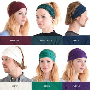 Wide Headband Bandana, Turban Headband, Yoga Headband, Workout Headband, Hair Accessories, Running Headband, Turban Headwrap Unisex Hairwrap image 7