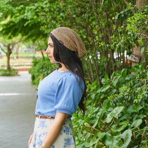Slouchy Summer Beanie for Men and Women, Mens Lightweight Summer Hat, Womens Cotton Mesh Slouch Beanie, Hand Made Knit Cap, All-Season