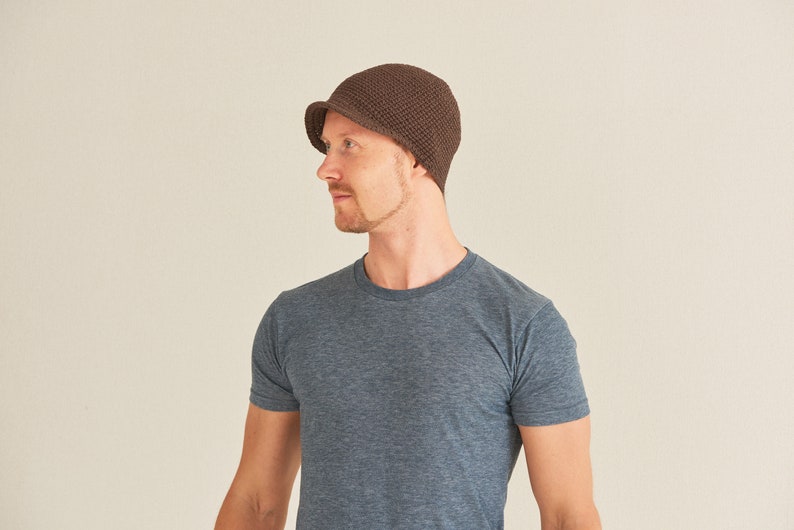 100 Cotton Billed Skull Cap Mens Summer Beanie Ethical Etsy