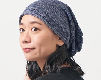 100% Organic Cotton Slouchy Beanie, Lightweight Chemo Headwear for Men and Women for All Seasons