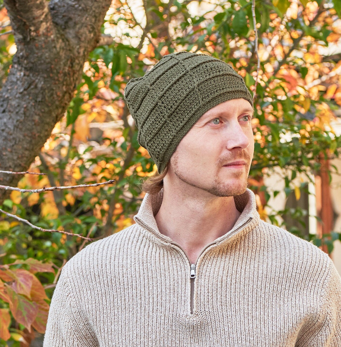 帽子 Summer Knit Beanie Summer Beanie, Hand Made Crochet Hat, Slouchy Knit for Men