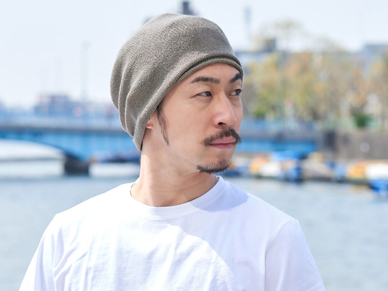 100 % siden, lös hatt, kemohuvudbonad, lös mössa, tekniska kläder, cyberpunkkläder, sommarköka, koreanskt mode, herr- och damhatt Gray