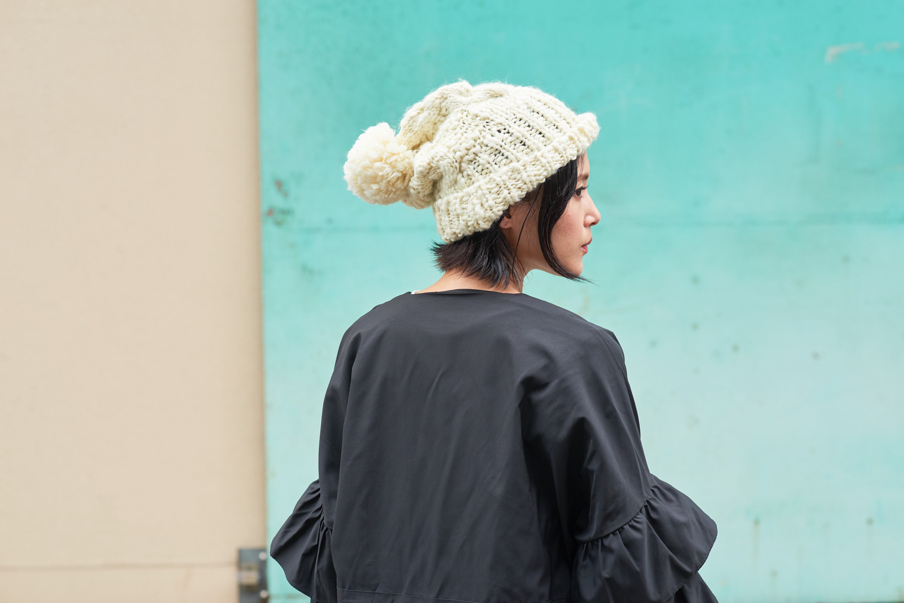 Puff Ball Winter Beanie Mens Knit 