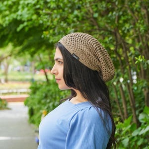 Slouchy Summer Beanie for Men and Women, Mens Lightweight Summer Hat, Womens Cotton Mesh Slouch Beanie, Hand Made Knit Cap, All-Season