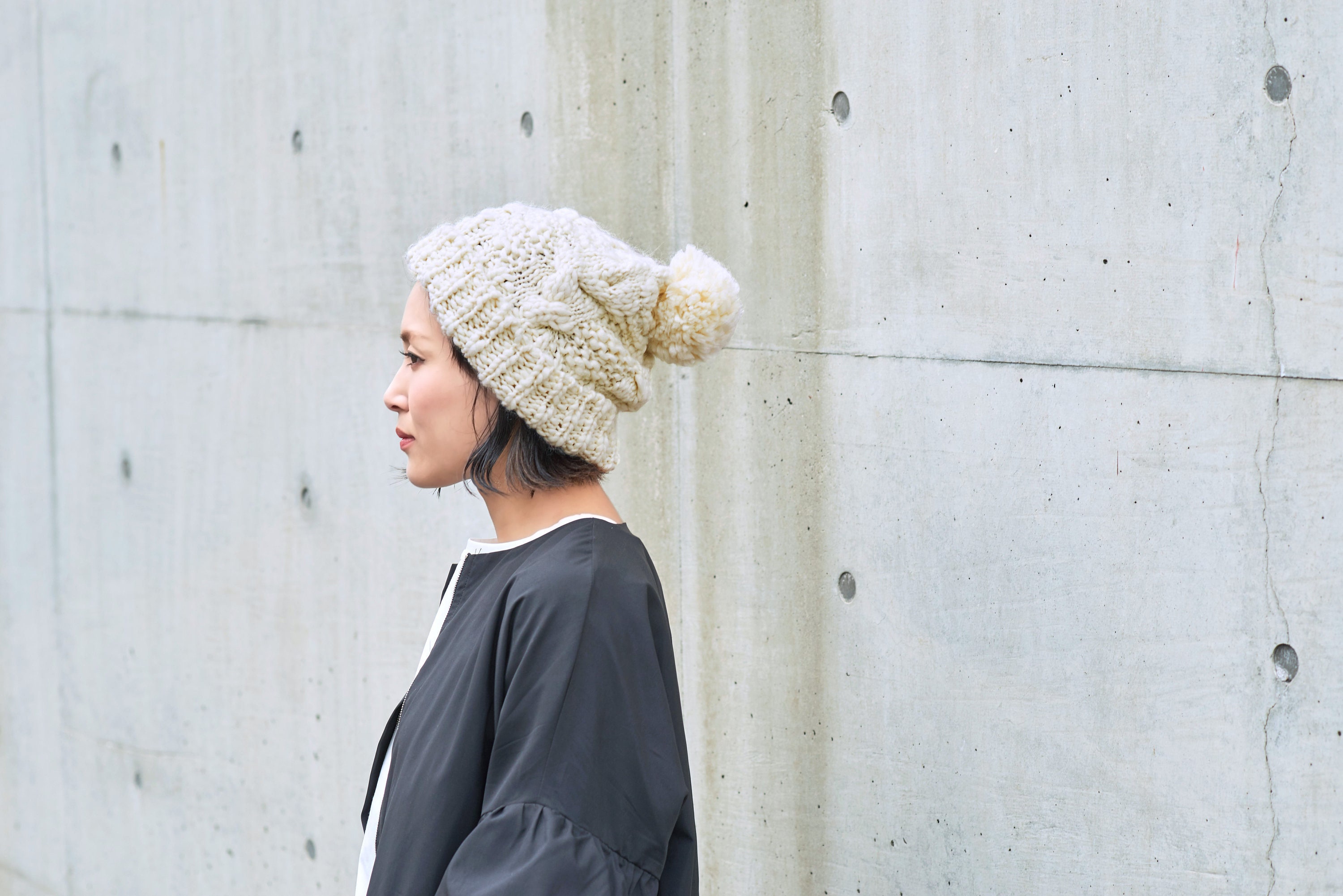 Puff Ball Winter Beanie Mens Knit 