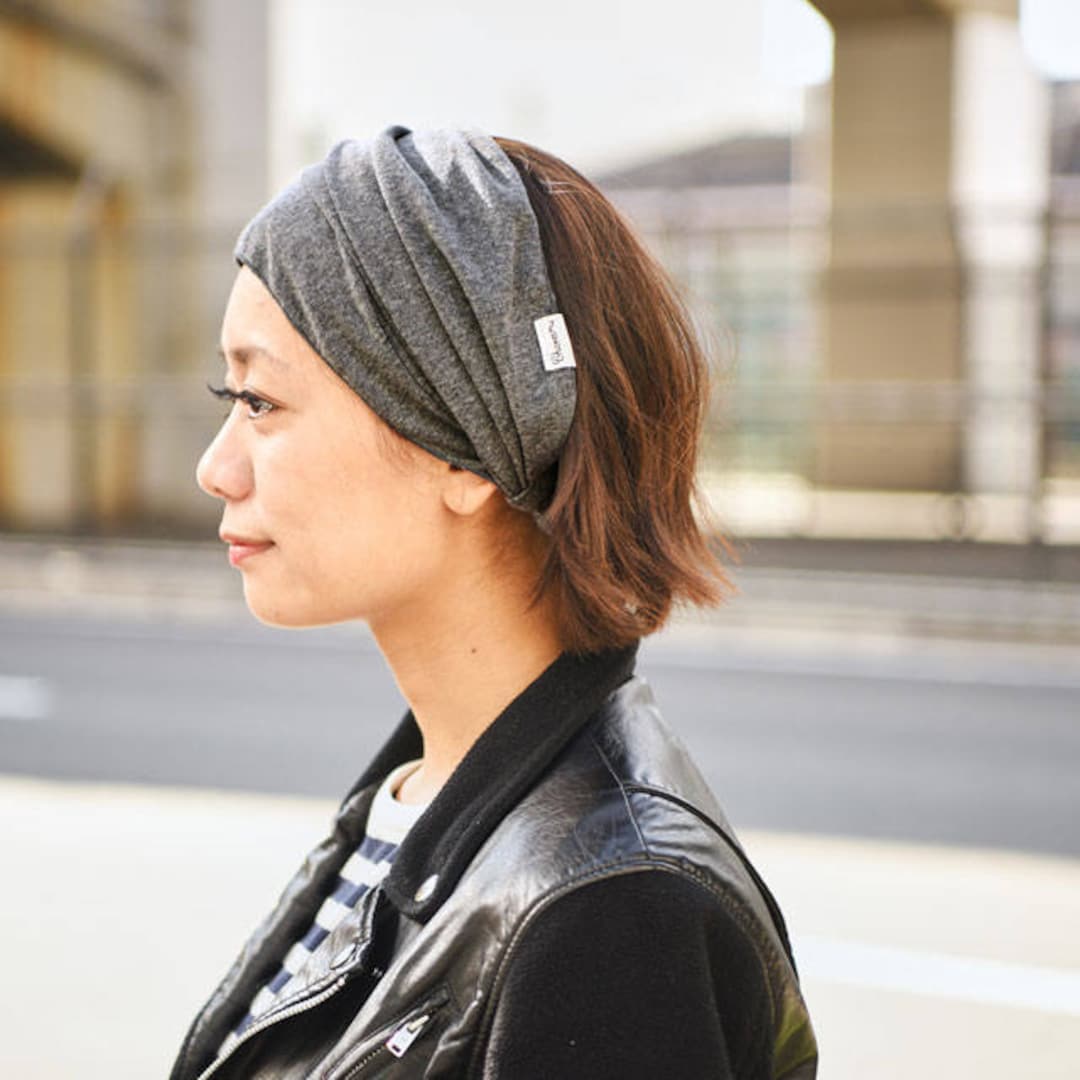 ガーゼ天竺オーガニックコットンバンダナヘアバンド / 日本製