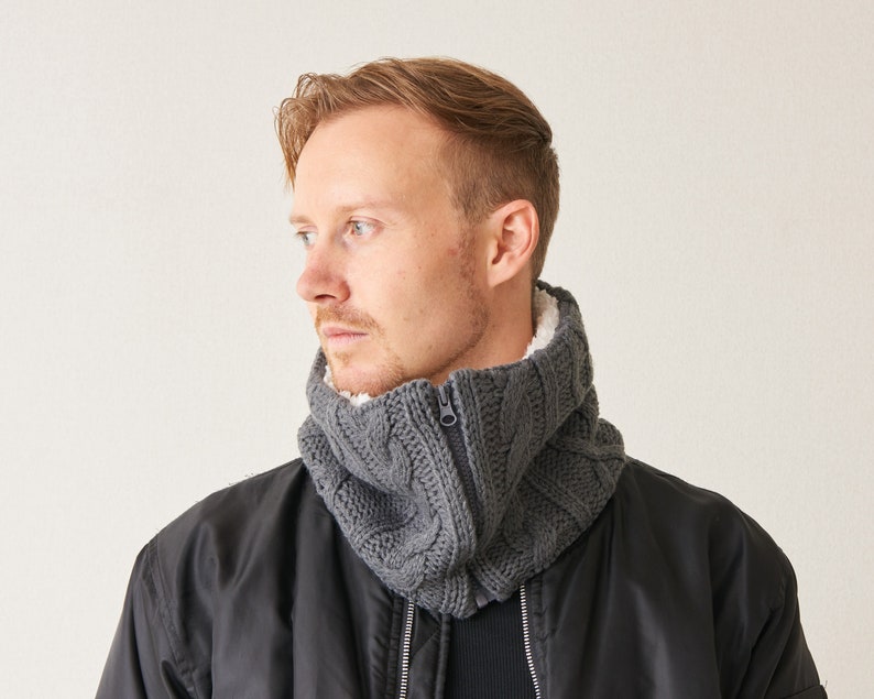 Neck Warmer With Zipper for Men And Women Knit Fleece Etsy