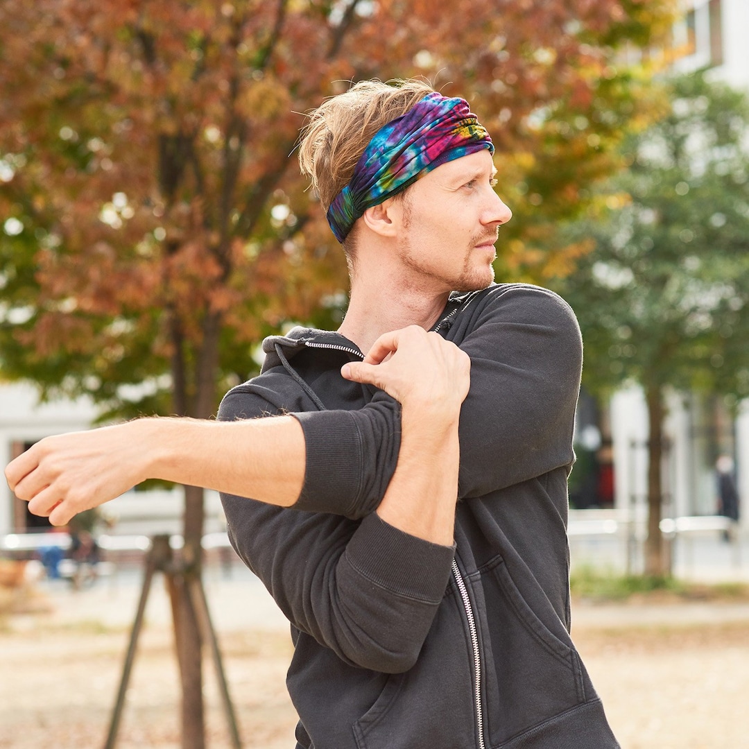 Hippy Bandana, 60s Headband, Retro Headband Hippie Costume, Tie Dye Headband, Yoga Headband