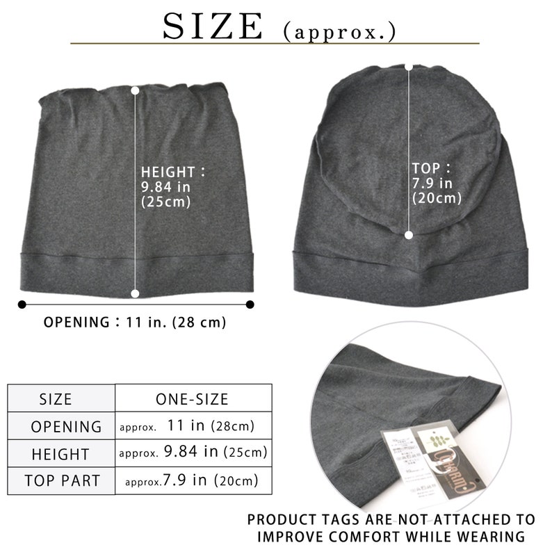 Chemo Headwear 100% Organic Cotton Slouchy Beanie, Soft Medical Hat for Sensitive Skin image 9