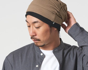 Waffle Line Slouchy Beanie, Korean Fashion, Chemo Headwear for Women and Men