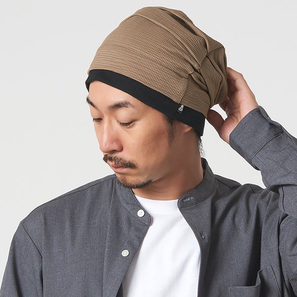 Waffle Line Slouchy Beanie, Korean Fashion, Chemo Headwear for Women and Men