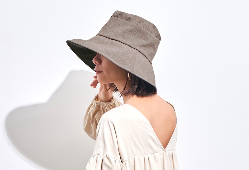 Womens Sun Hat, 99.99% UV Cut, Beach Hat, Cooling Moisture Absorbent, Packable, Large Wide Brim, Japanese Fashion, Foldable Garden Bonnet image 1