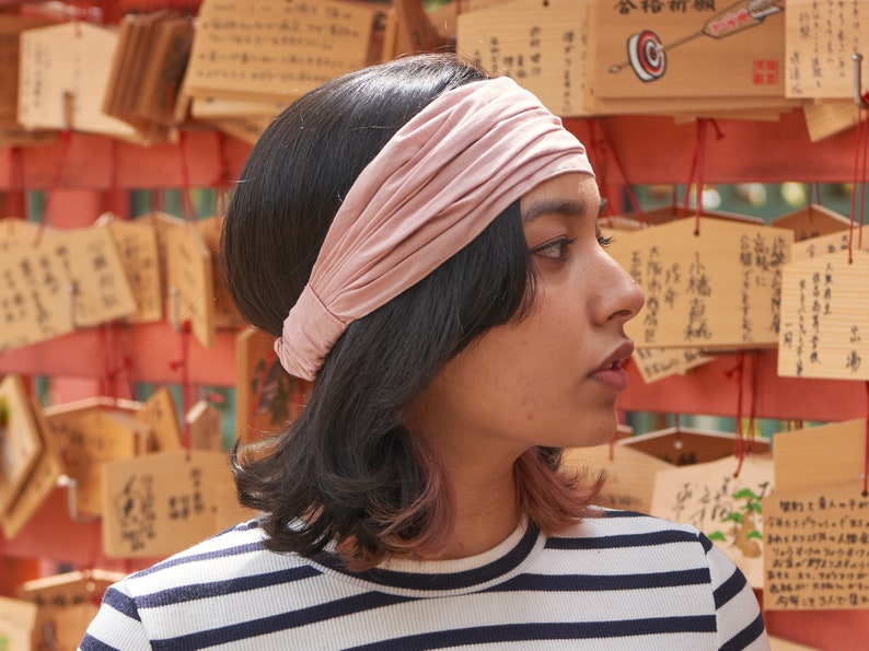 100% Cotton Hairband, Japanese Style Bandana, Unisex Chemo Headwrap, Men Women Light Weight Summer Bandanna Hair Band Yoga Turban Hair Scarf image 4
