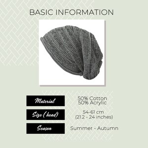 Summer Beanie Hat Thin Slouchy Baggy Cooling Light Fashion Unisex Mens