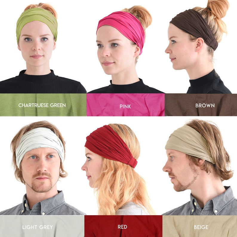 Wide Headband Bandana, Turban Headband, Yoga Headband, Workout Headband, Hair Accessories, Running Headband, Turban Headwrap Unisex Hairwrap image 5