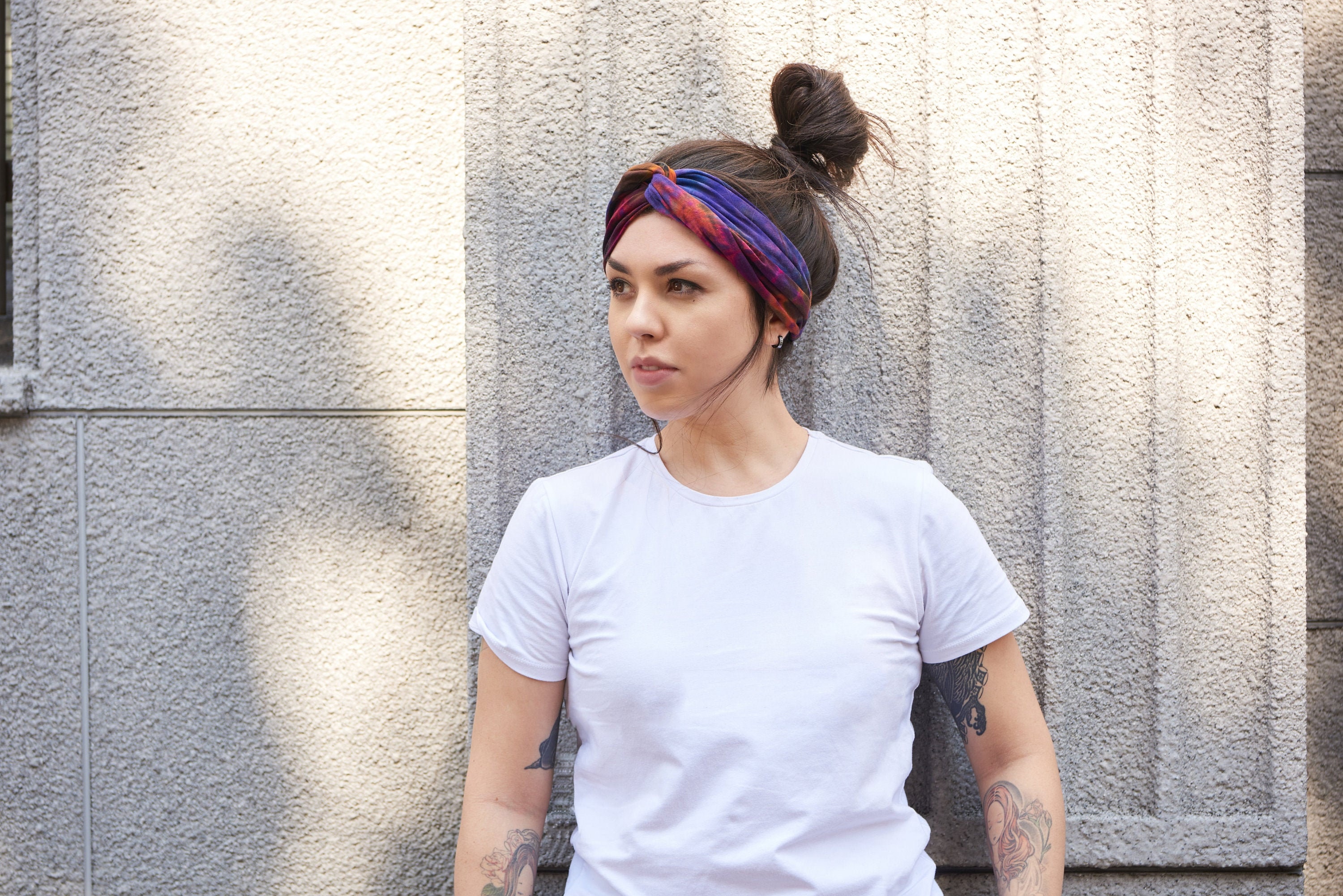Fashion Turban Headwrap Hippy Yoga Hairband Twist Knot Festival Hair Band A CHARM Womens Tie Dye Headband