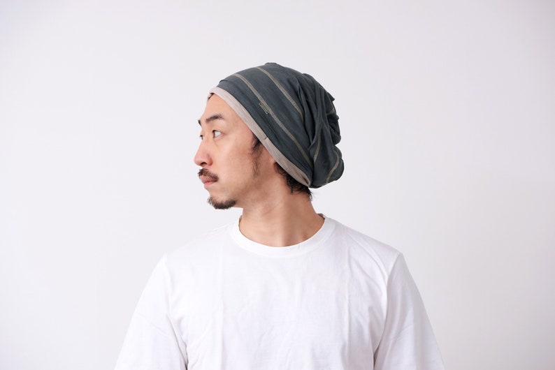 100% Cotton Slouchy Summer Beanie for Men, Japanese Style Made in Korea, Fashion Slouch for Women, Cooling Unisex Summer Cap image 6