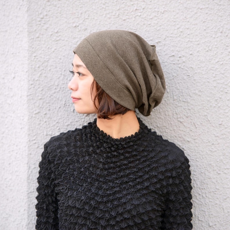 Chemo Headwear 100% Organic Cotton Slouchy Beanie, Soft Medical Hat for Sensitive Skin image 1