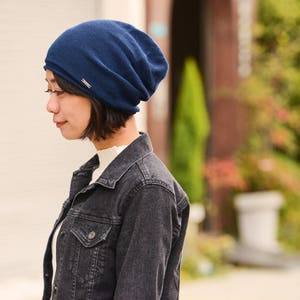 100% Organic Cotton Slouchy Beanie, Seamless Slouch Hat, Made in JAPAN, Japanese Korean Fashion, Chemo Hat, Hypoallergenic, Men & Women image 7