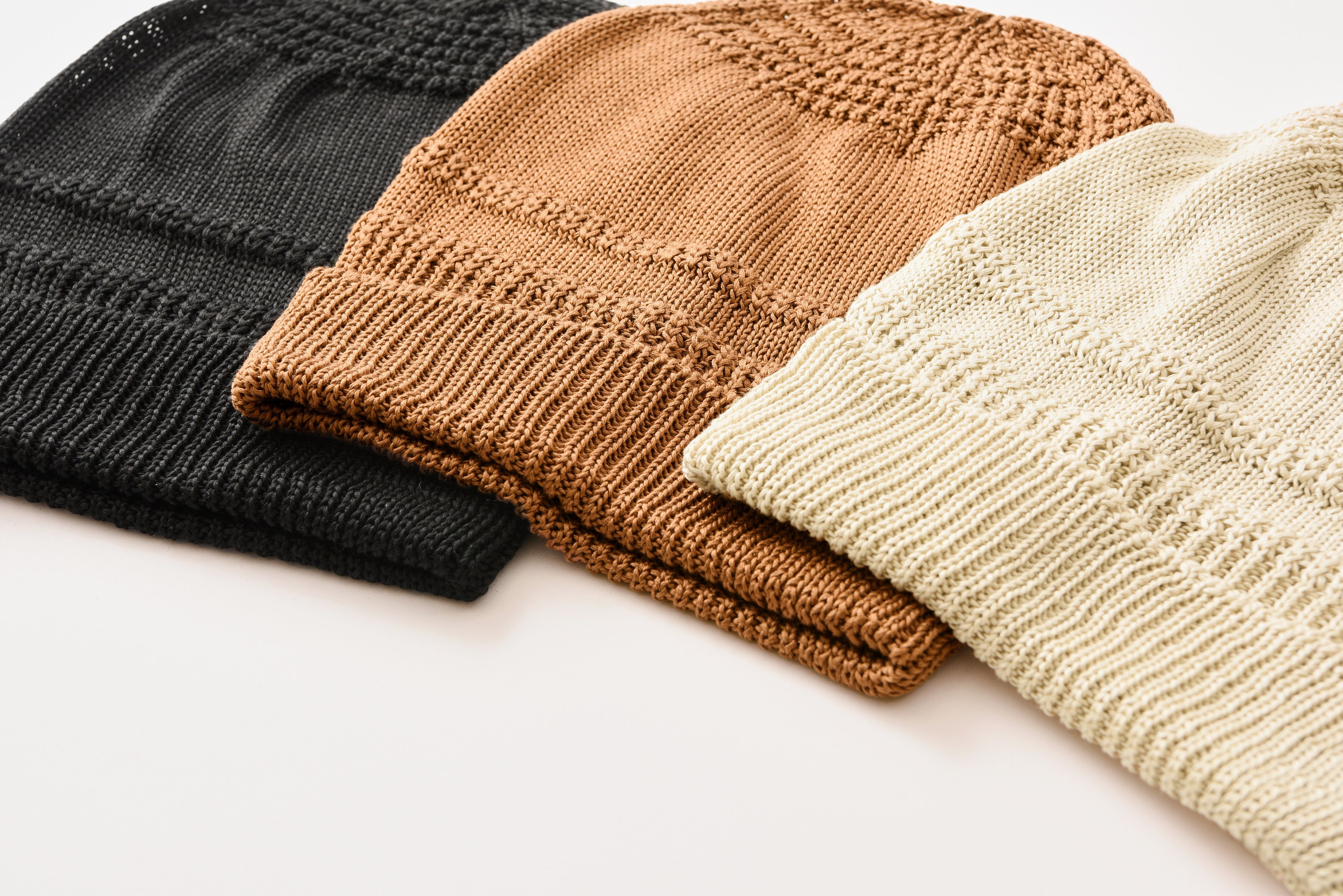 100 Silk Knit Beanie Slouchy Summer Beanie Made in Japan Etsy