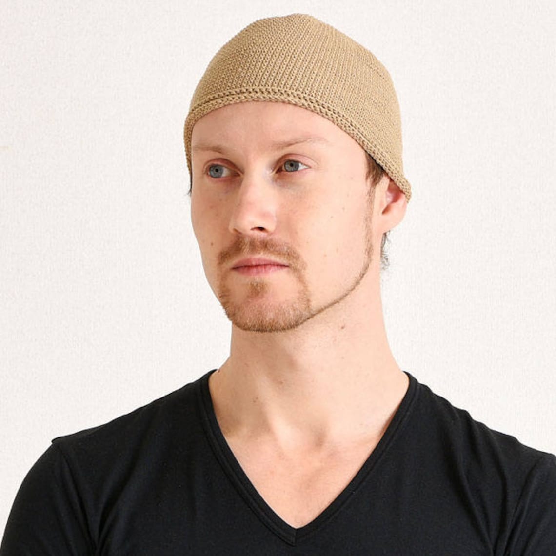 Cotton Skullcap Skull Cap Knit Beanie Cap Hand Made Cotton Etsy