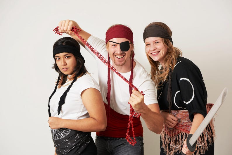 Pirate Headband, Halloween Costume, Wide Headband, Bohemian Findings, Festival Rave Wear image 1
