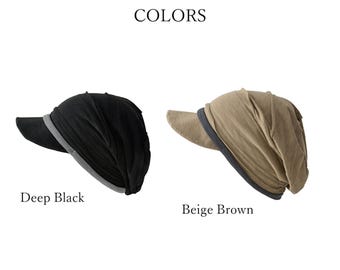 帽子 RADIANT slouch deep beanie 100% Cotton Dreadlock Beanie Visor, Lightweight Rasta Hat, Slouchy