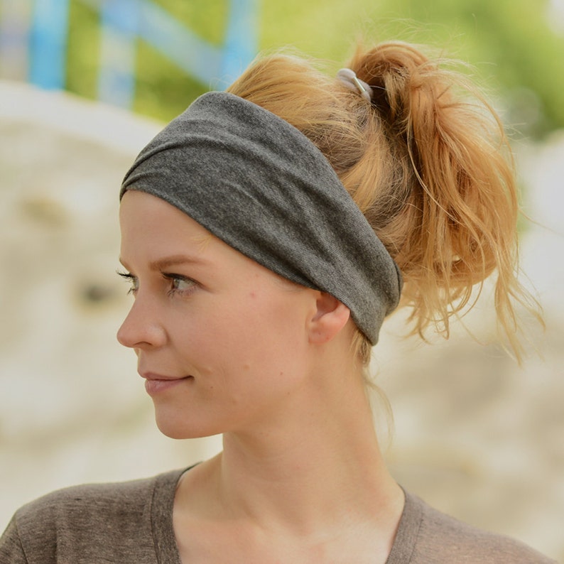 100% Organic Cotton Headband, Made in Japan, Womens Headband, Mens Headband, Chemo Headband, Wide Hair Band, Head Wrap, Japanese Fashion image 2