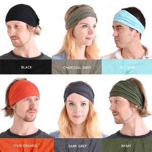 Wide Headband Bandana, Turban Headband, Yoga Headband, Workout Headband, Hair Accessories, Running Headband, Turban Headwrap Unisex Hairwrap image 6