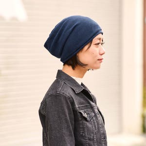 100% Organic Cotton Slouchy Beanie, Seamless Slouch Hat, Made in JAPAN, Japanese Korean Fashion, Chemo Hat, Hypoallergenic, Men & Women image 4