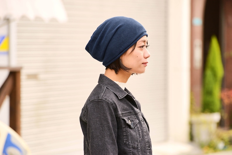 100% Organic Cotton Slouchy Beanie, Seamless Slouch Hat, Made in JAPAN, Japanese Korean Fashion, Chemo Hat, Hypoallergenic, Men & Women image 4