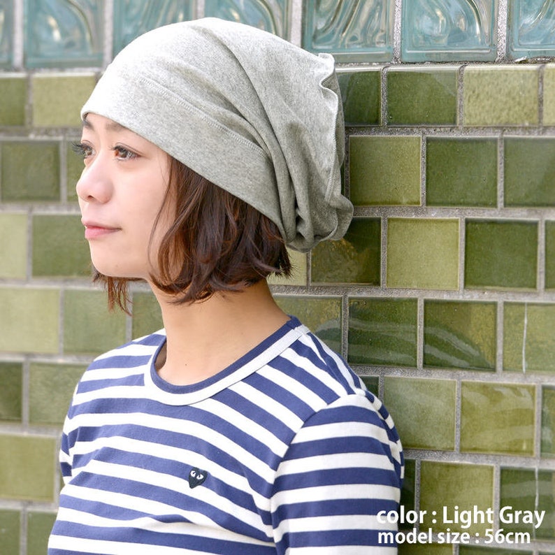Chemo Headwear 100% Organic Cotton Slouchy Beanie, Soft Medical Hat for Sensitive Skin Light Gray