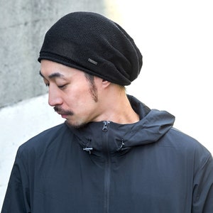 100% soie, bonnet souple, couvre-chef chimio, bonnet tombant, Techwear, vêtements cyberpunk, bonnet d'été, mode coréenne, bonnet homme femme Noir