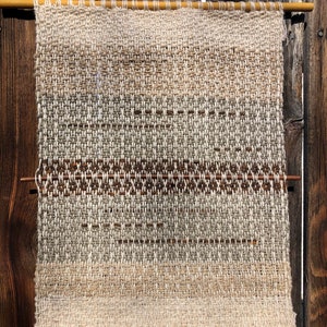 Handwoven Tapestry: 16x17.5in-Linen/Wool