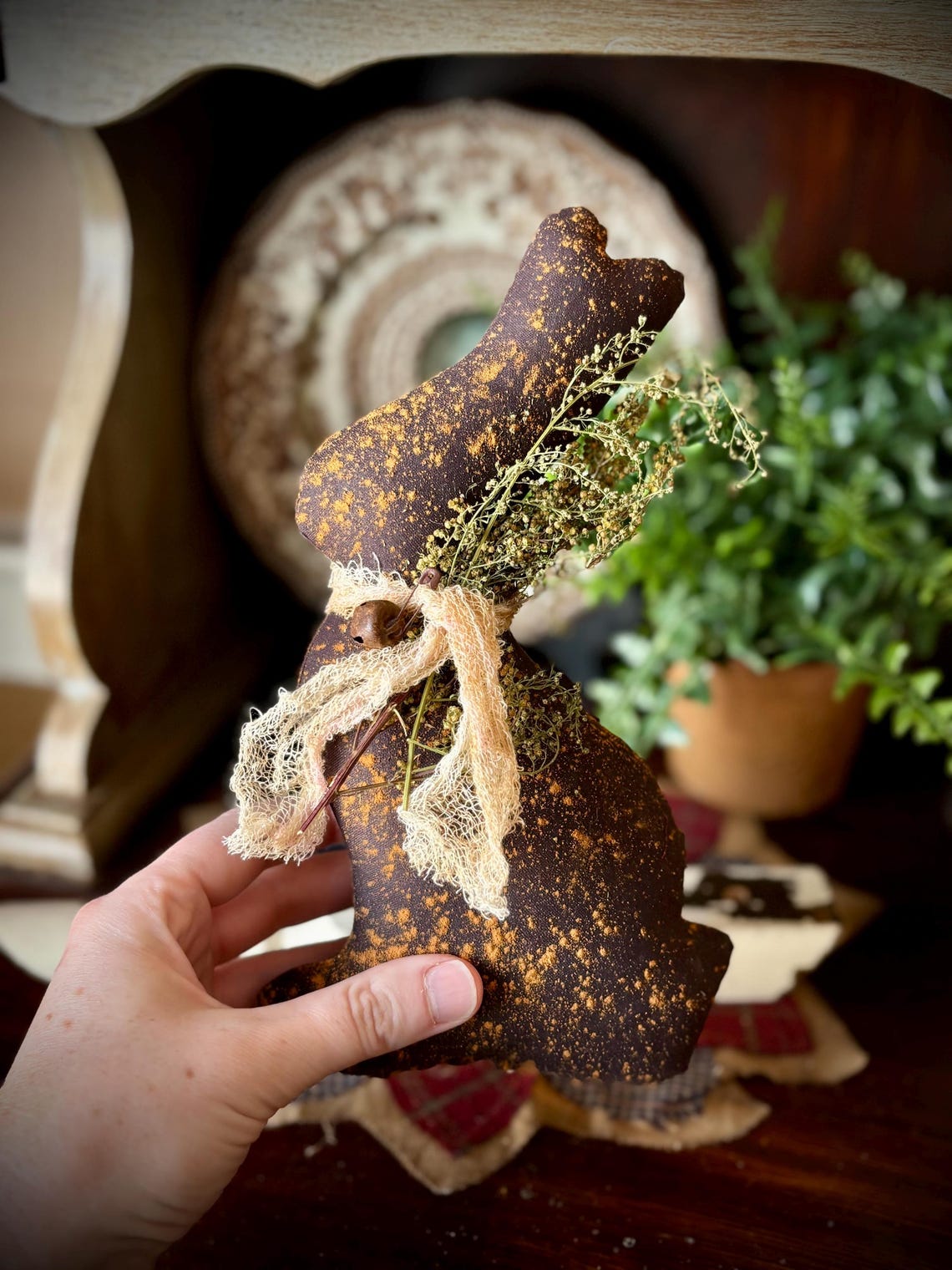 Primitive Cinnamon Chocolate Bunny – Rustic Easter Decor - 9 ...