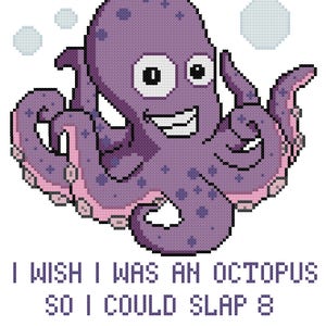 Octopus Slap Funny Subversive Humorous Cross Stitch Pattern
