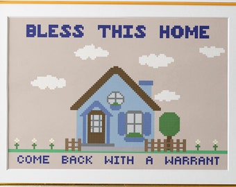 Bendice que este hogar regrese con un patrón de punto de cruz garantizado