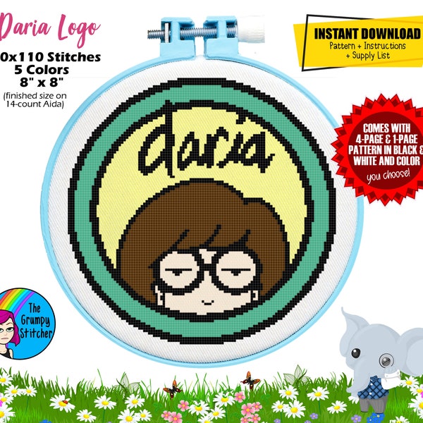 Daria Logo Cross Stitch Pattern