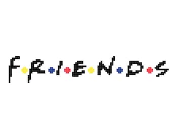 Patrón de punto de cruz con el logotipo de Friends