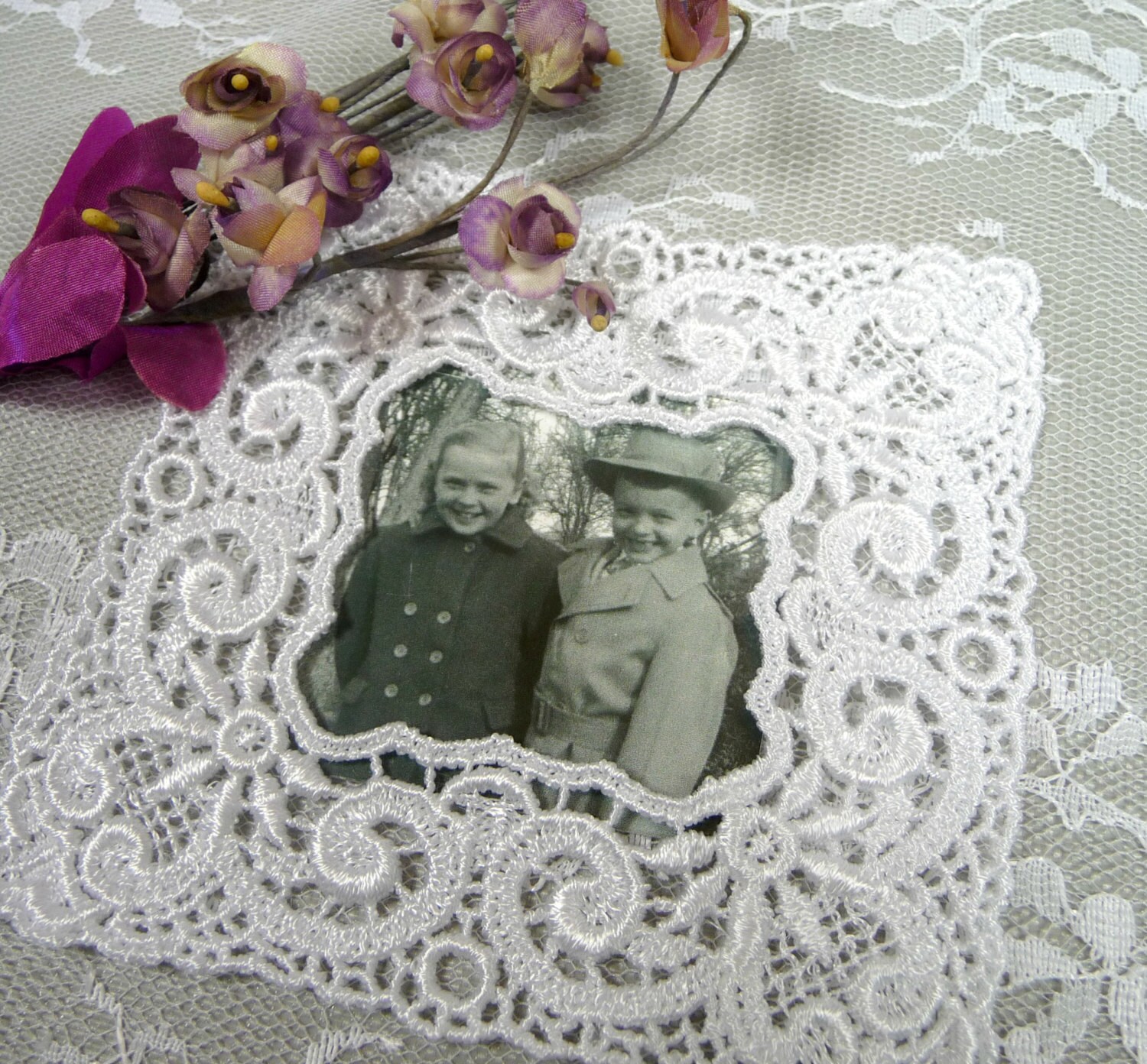 Small Lace Picture Frame Applique White for Crafts Wedding Etsy