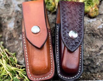 Buck 110 Folding Hunter Leather Case - fits similar knifes - TOOL NOT INCLUDED