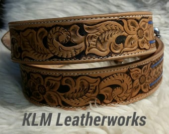 Custom Leather Belt - Western Design - Hand Tooled Belt - Leather Belt