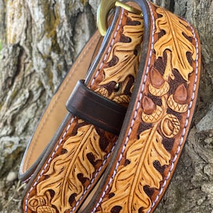 Oak Leaf and Acorn Leather Belt