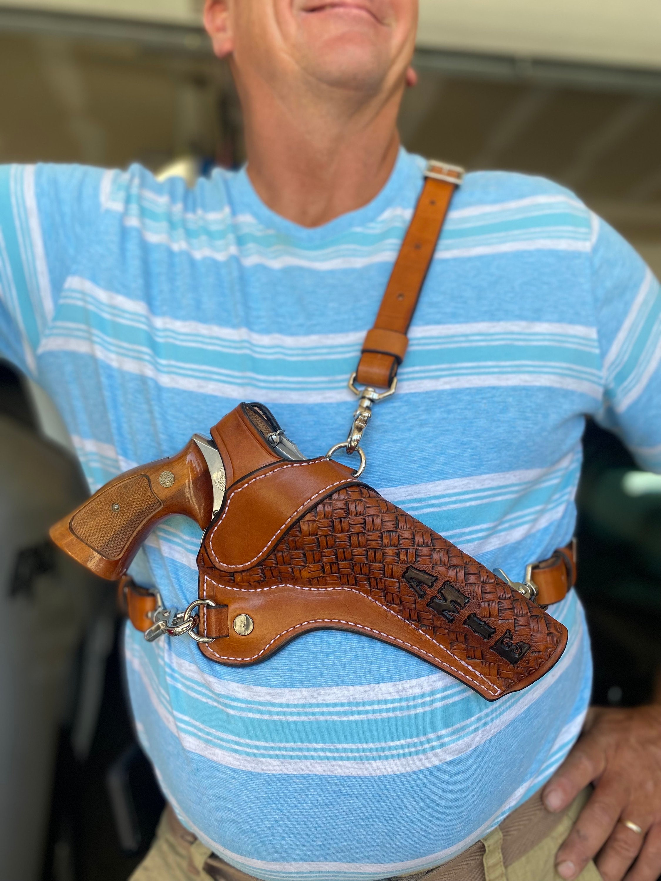 Leather Chest Holster - Leather Chest Rig - Revolver Chest Holster ...