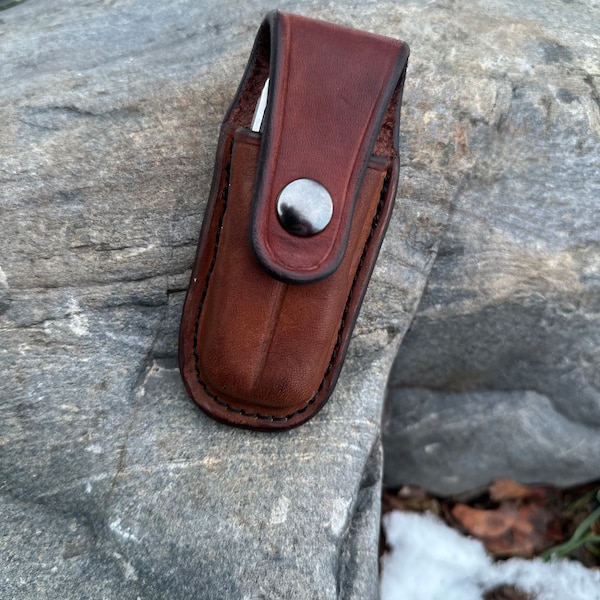 Vertical Leather Knife Sheath for a Leatherman Wave Plus or a Super Tool 300