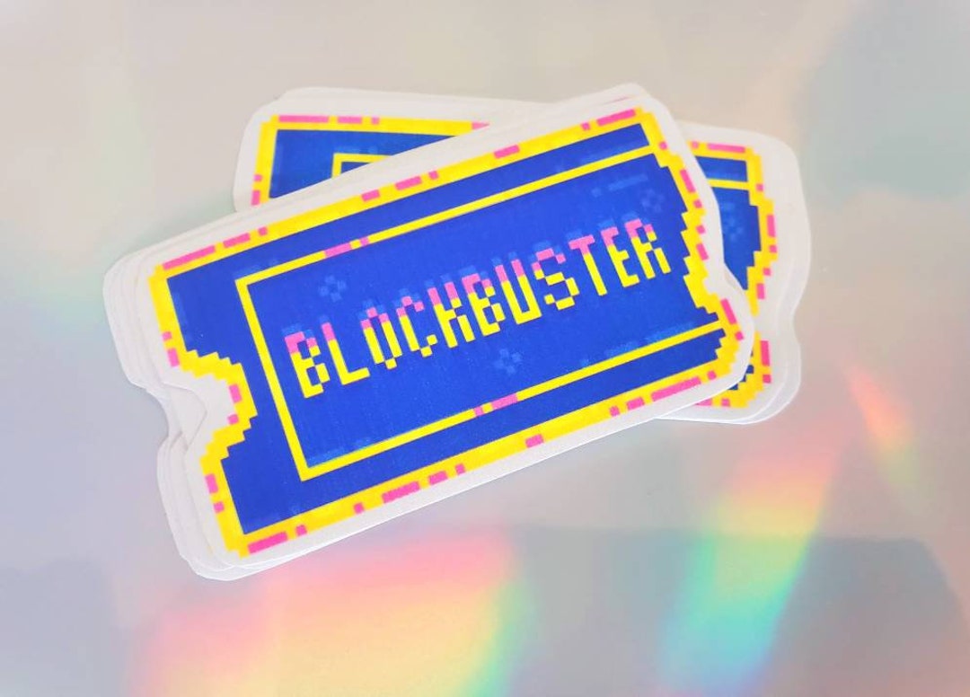 Retro Movie Ticket Pixel Art Sticker Blockbuster Sticker Etsy