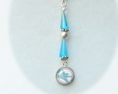 Pyrex Bluebird Charm Pendant Purse Charm Pyrex Necklace Vintage Pyrex May Birthday Ideas