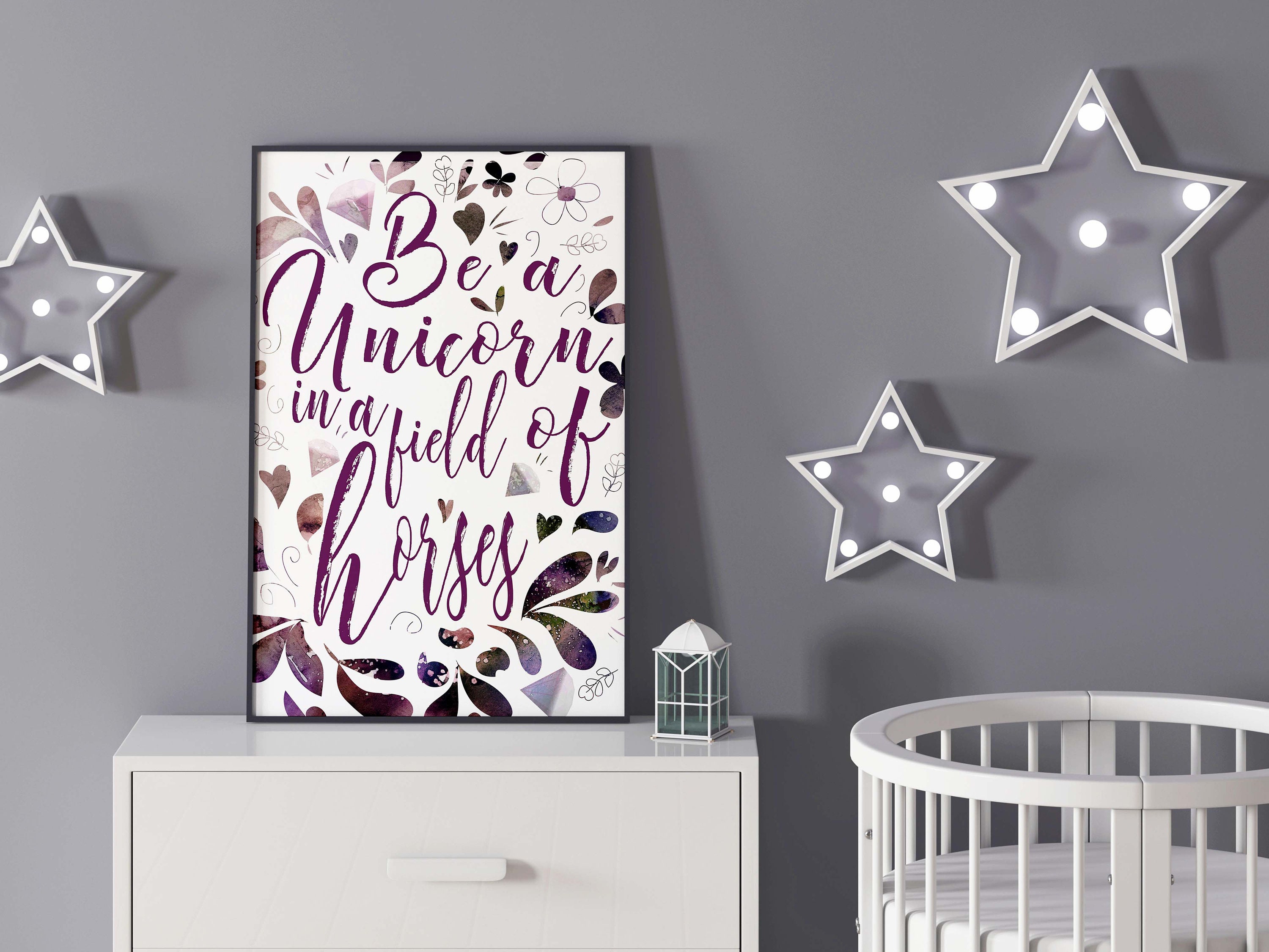 Unicorn room decor for girls girls Purple bedroom decor | Etsy