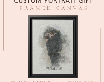 custom couple watercolor portrait anniversary gift from photo